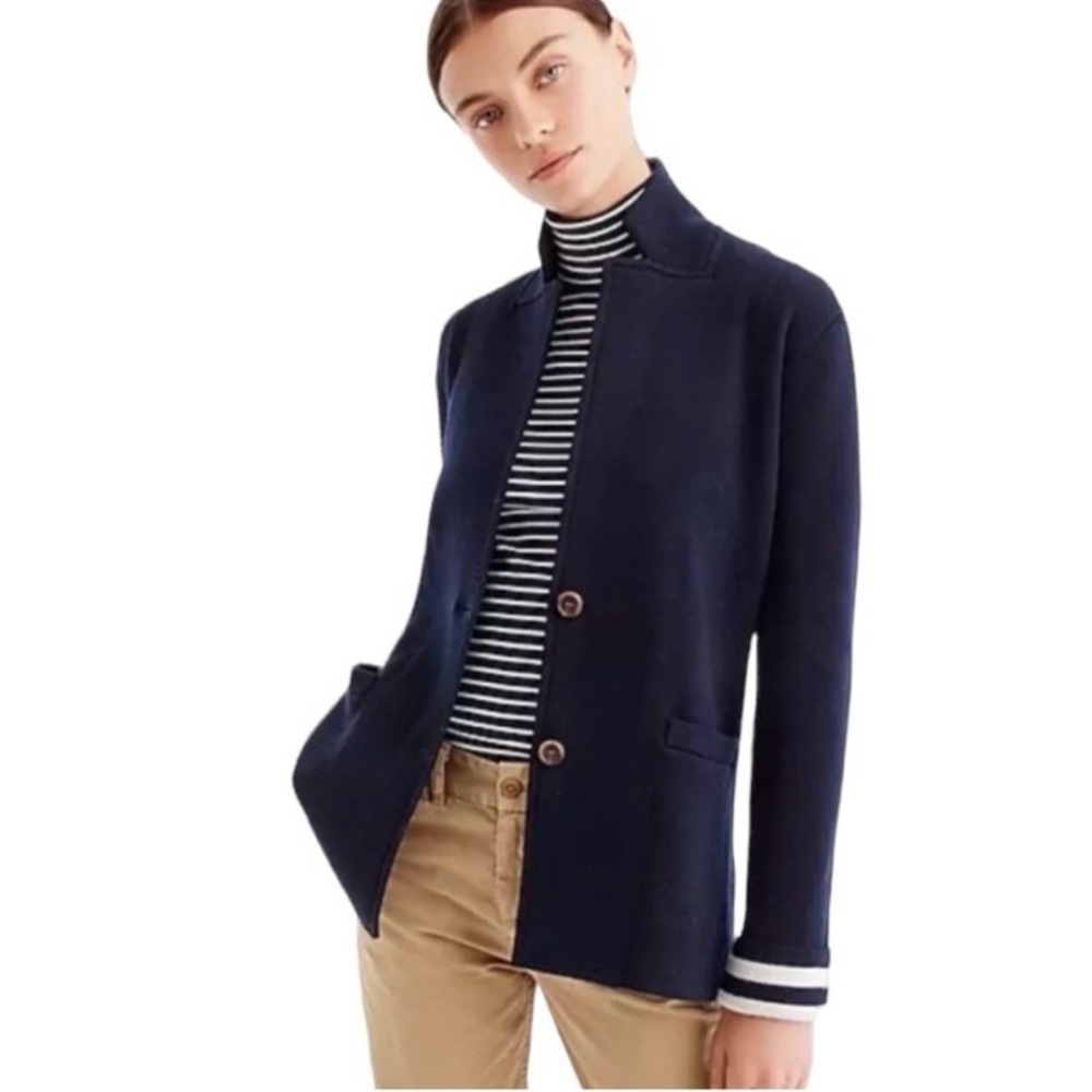 J. Crew Navy 2Button Blazer Sweater Jacket